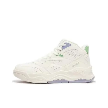 361° Cushioning Wear-Resistant High-Top Skateboard Shoes Women's Feather White Misty Purple