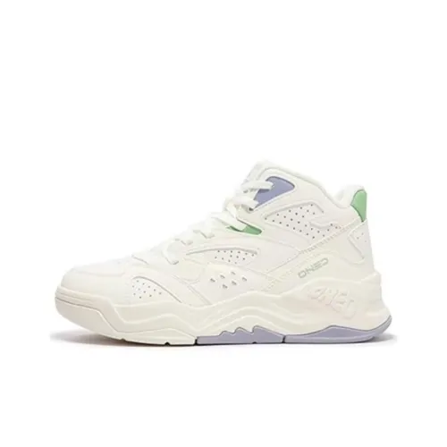 361° Cushioning Wear-Resistant High-Top Skateboard Shoes Women's Feather White Misty Purple