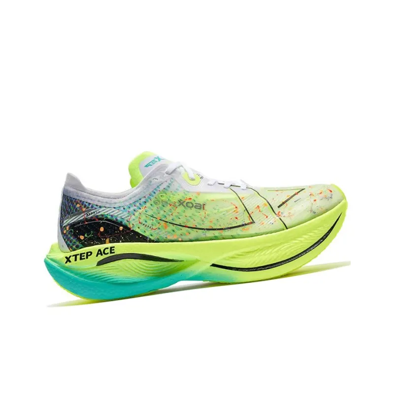 XTEP 160X 3.0 Pro Anti Slip Wear Resistant Low Top Marathon Long Distance Running Shoes Men's Aurora Green Black-1