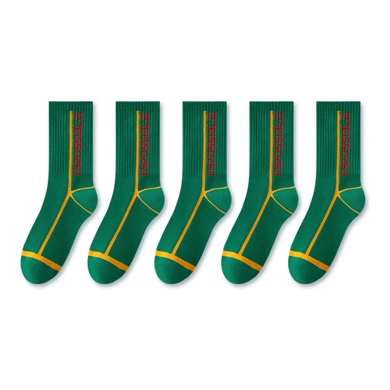 LUOLIAN Knee High Socks Unisex 5 Pack-9