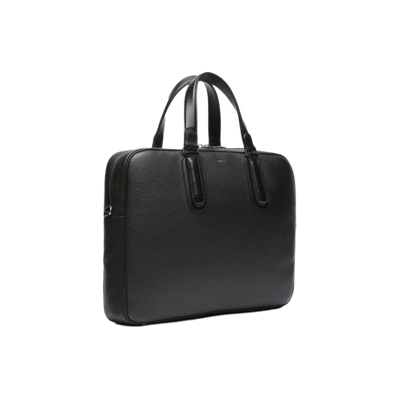BALLY Grained Leather Handbags Briefcases Men's Black-1