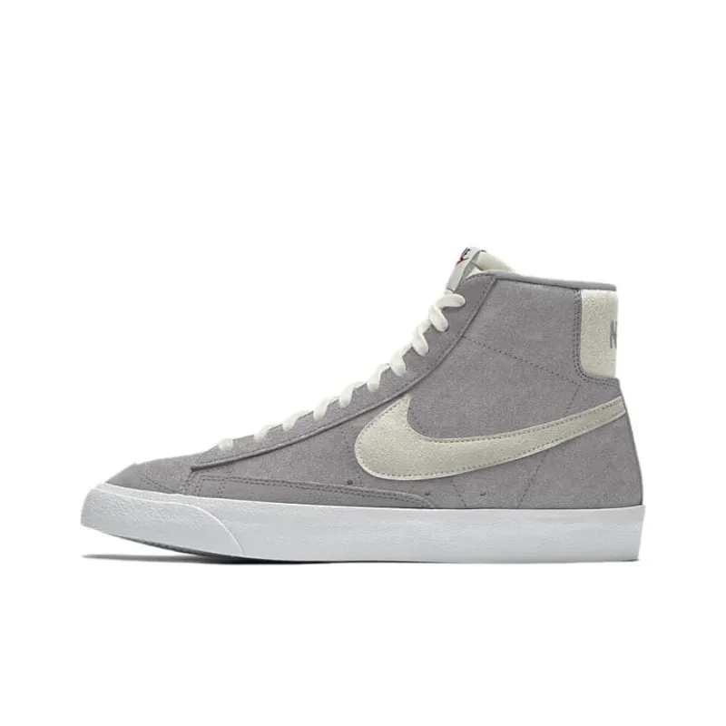 Nike Blazer Anti-Slip Wear-Resistant High-Top Skateboard Shoes Women's Gray-0