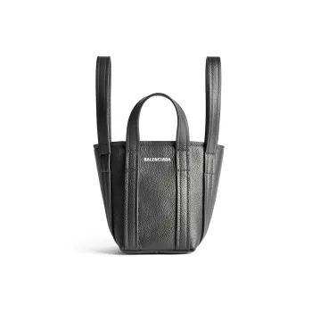 Balenciaga Everyday Grained Calfskin Tote Bag Shopping Bag Handbag Mini Women's Black