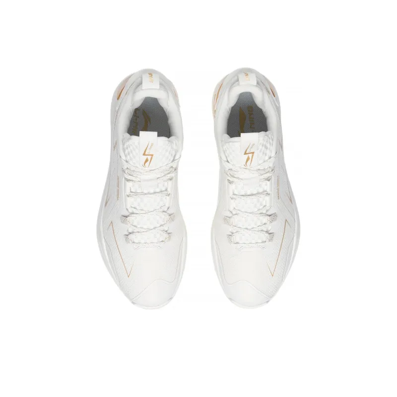 LiNing Flash 2.0 Cushioning Anti-Slip Wear-Resistant Coverage Support Rebound Low-Top Basketball Shoes Men's Mist White-3