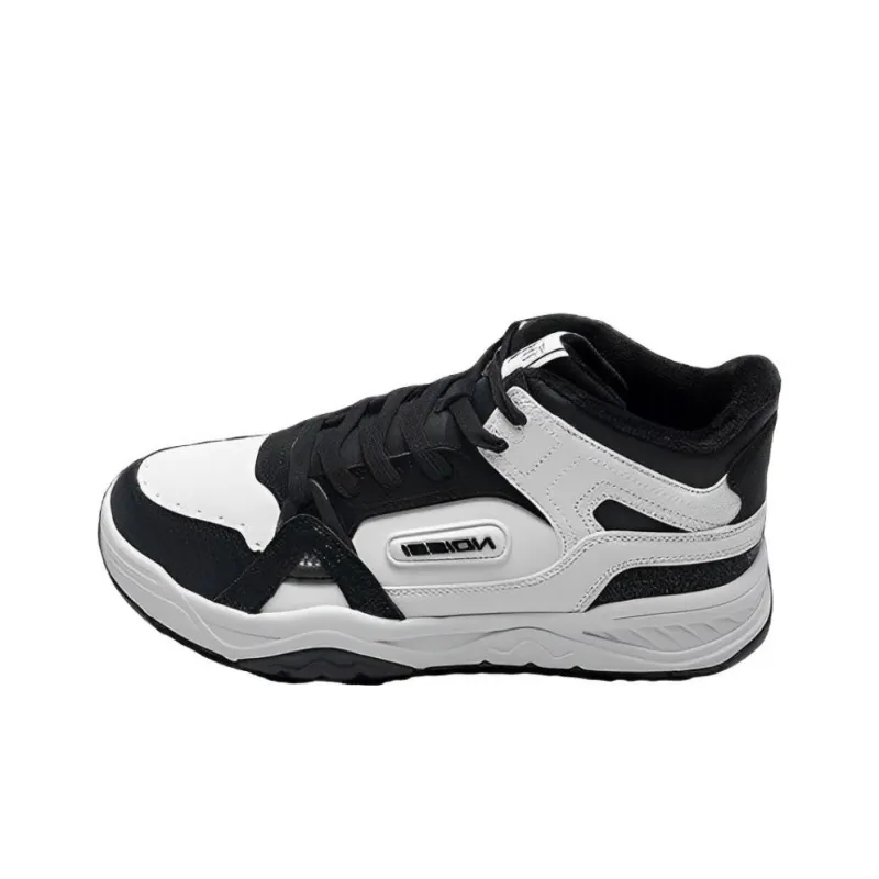 QIAODAN Coverage High-Top Skateboard Shoes Men's Black White-1