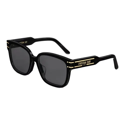 DIOR Acetate Irregular Shape Sunglasses Women's Black