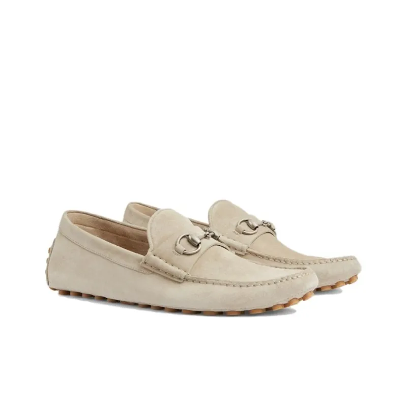 GUCCI Horsebit-detail Suede Loafers-1