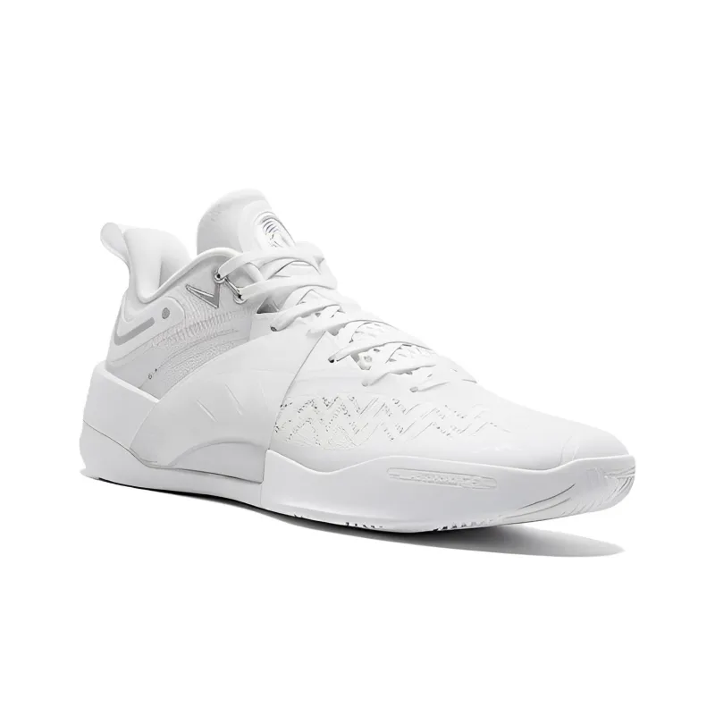 QIAODAN Poison Tooth PRO2.0SE Cushioning Anti Slip And Wear Resistant Low Top Basketball Shoes Men's White-3