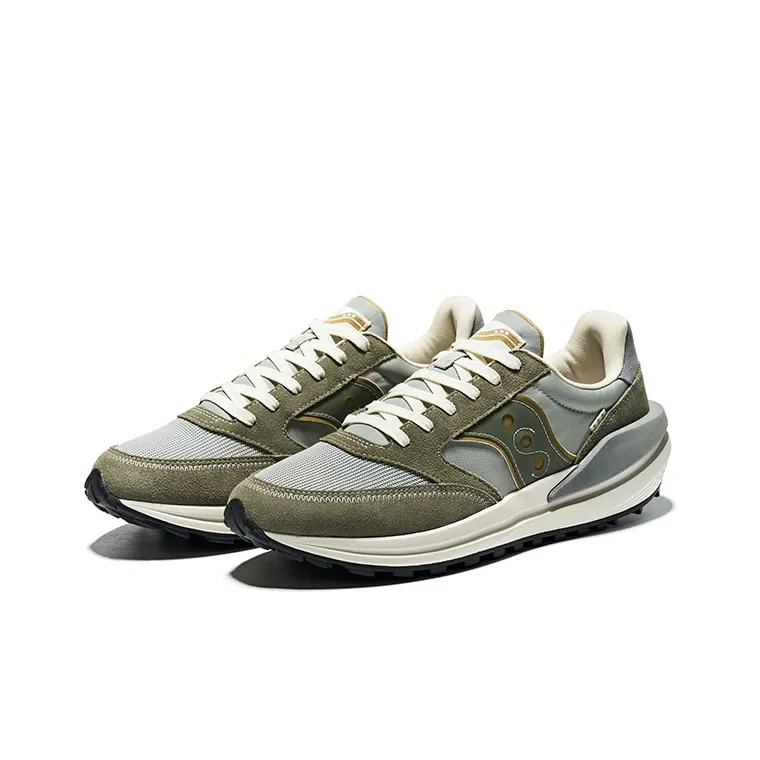 Saucony JAZZ RENEW Anti Slip Wear Resistant Low Top Casual Running Shoes Unisex Gray Green-2