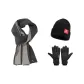 Dark Gray Scarf+Pink Glove+Hats & Caps
