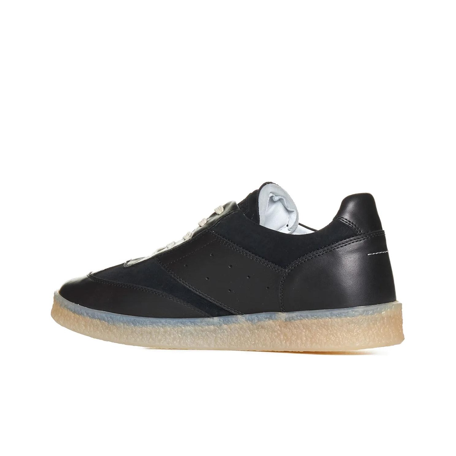 【送料&関税込】Maison Margiela Low-top Lace-up Sneakers Maison Margiela Replica low-top Leather Sneakers | Black