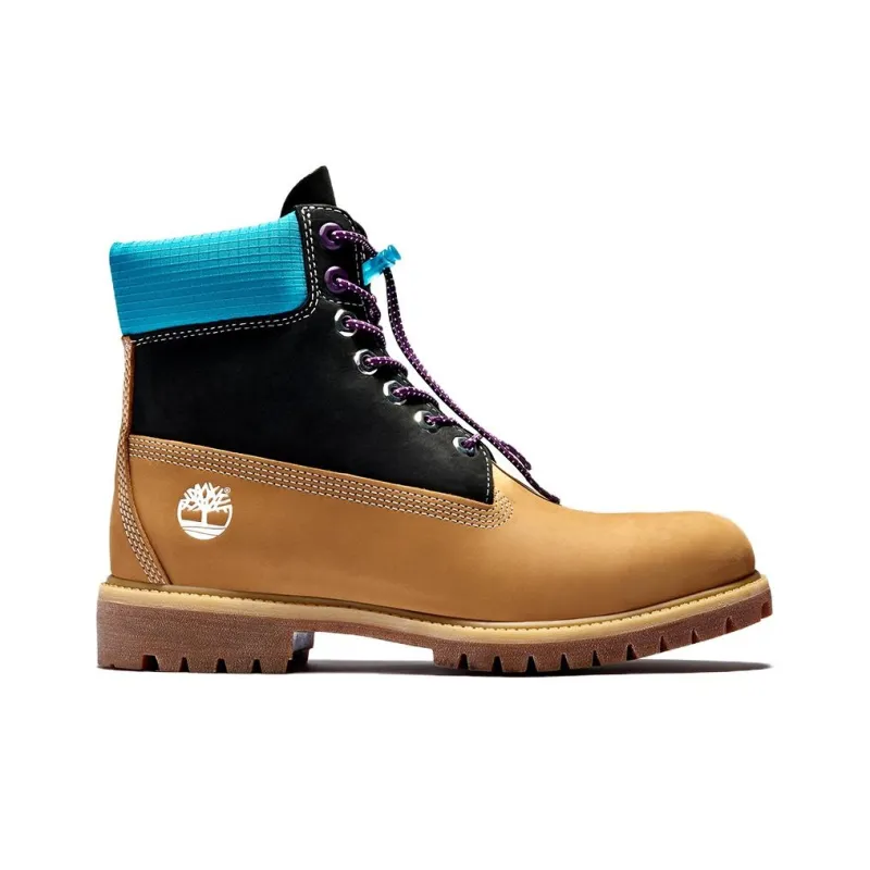 Timberland Premium 6 Inch Waterproof Boots 'Wheat Nubuck With Black And Blue Collar'-1
