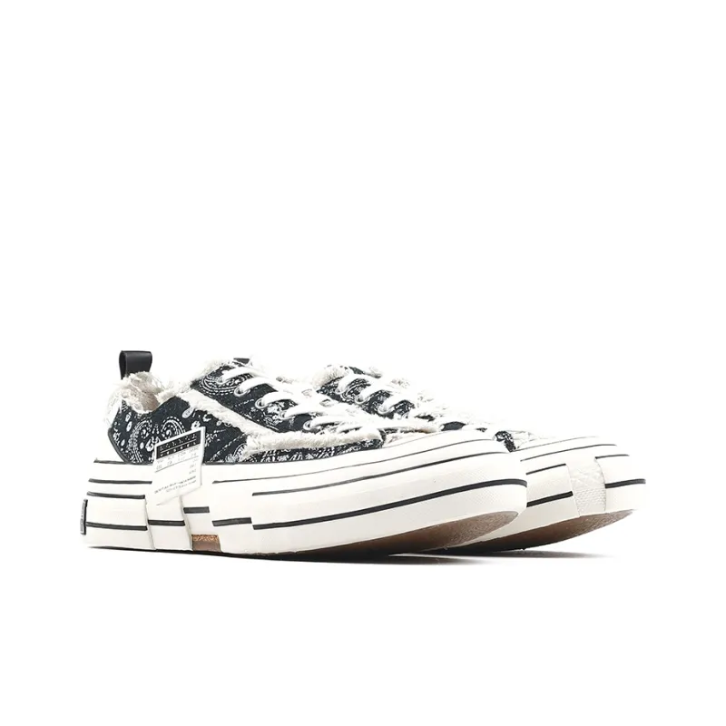 VESSEL G.O.P. Lows Paisley Anti Slip Wear Resistant Lightweight Breathable Low Top Skateboard Shoes Unisex Black White-3