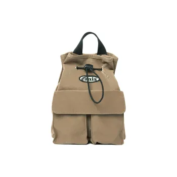 Emis Polyurethane Backpack Mini Unisex Beige
