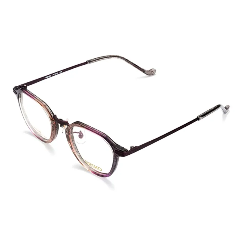 SEIKO Plate Frame Titanium Irregular Shape Eyeglass Frames Unisex Multicolor-0