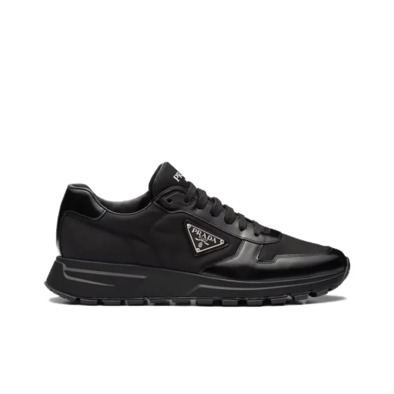 PRADA Prax 01 Sneakers Re Nylon Brushed Leather Black Black-1