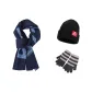 Blue Scarf+Dark Gray Glove+Hats & Caps