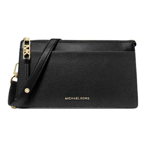 MICHAEL KORS Cow Leather Shoulder Bag Crossbody Bag Large Size Women's Black