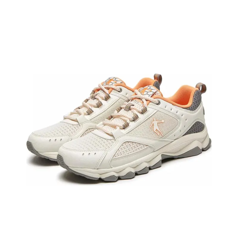 QIAODAN Anti-Slip Wear-Resistant Low-Top Running Shoes Men's White Gray-1