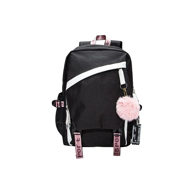 GF Nylon Backpack Large Size Women's White Black-0