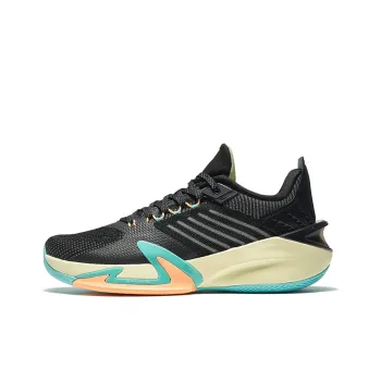 XTEP Light Feather 2nd Cushioning Abrasion Resistant Lightweight Low Top Basketball Shoes Men's Black Green