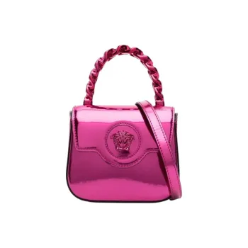 VERSACE La Medusa Cow Leather Shoulder Bag Crossbody Bag Handbag Mini Women's Fuchsia