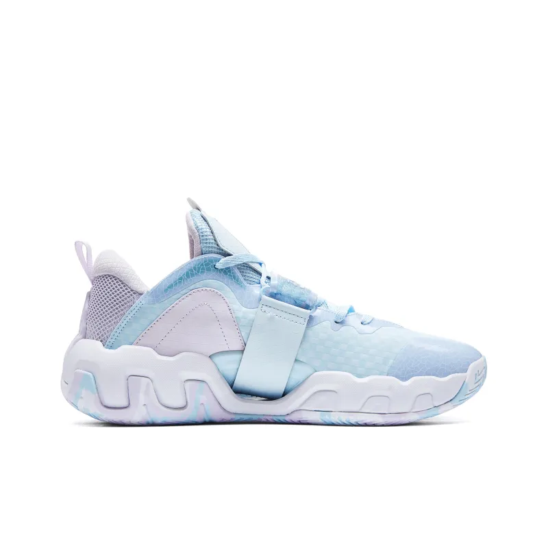 PEAK Rockman 1.0 V2 Sea Salt Ice Cream Color Scheme Cushioning Rebound Low Top Basketball Shoes Men's Fine Blue-1