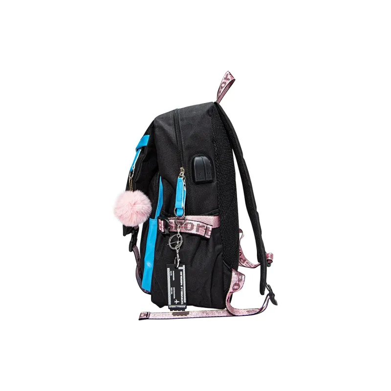 GF Nylon Backpack Large Size Women's Blue Black-5