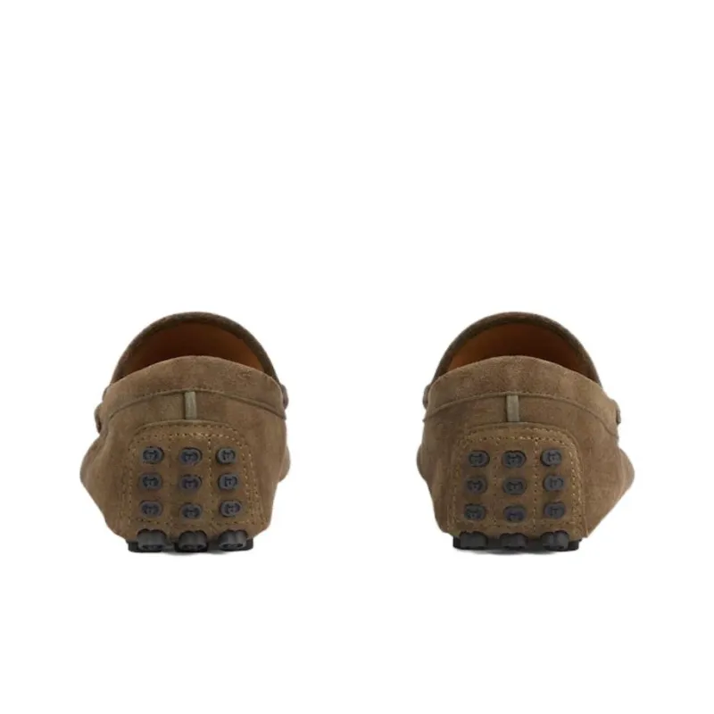 GUCCI Horsebit Suede Driving Shoes-3