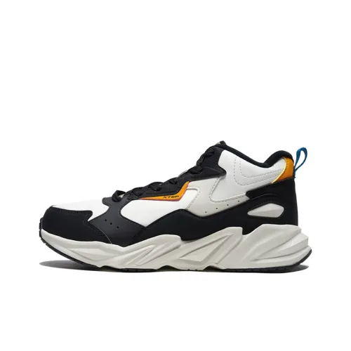 XTEP Anti Slip And Wear Resistant Warm Mid Top Casual Shoes Men's Black Orange