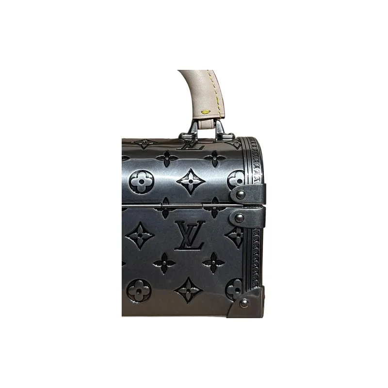 LOUIS VUITTON Cow Leather Handbag Women's Silver-3