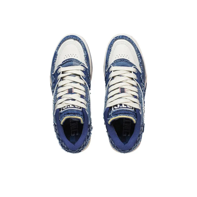 LiNing 001 BTC BTC PREMIUM Slip Resistant Low Top Skateboard Shoes Men's Navy-3