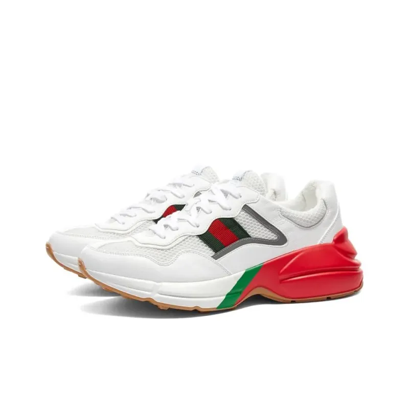 GUCCI Rhyton Daddy Shoes White Red Green Reflective-1