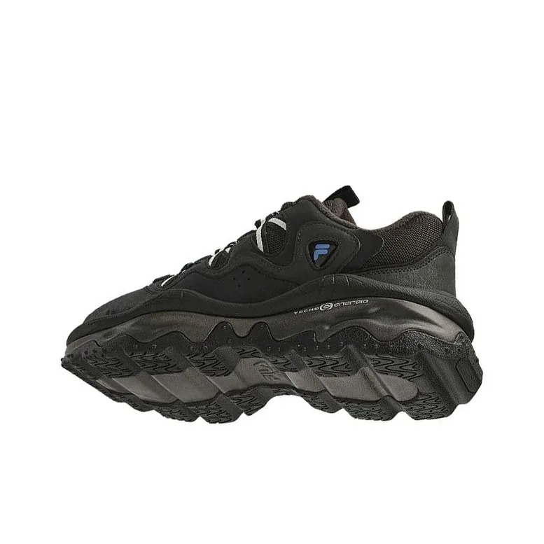 FILA Fusion Cushioned Wear Resistant Breathable Low Top Casual Shoes Men's Black Fleece Lined-3