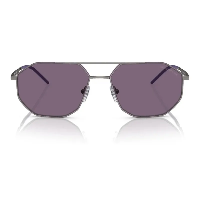 EMPORIO ARMANI Metal Aviator Sunglasses Men's Gray-2
