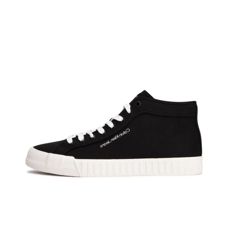 CKJ CALVIN KLEIN JEANS High-Top Canvas Shoes Men's Space Black-0