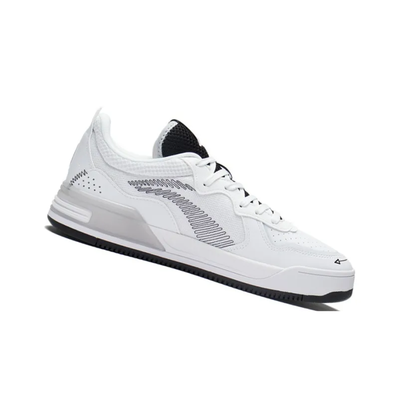 LiNing Wave V1 Anti Slip And Wear Resistant Lightweight Low Top Skateboard Shoes Men's White Black-3