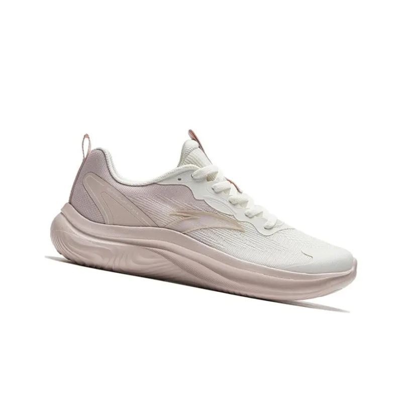 Anta Lingyun Anti Slip Wear Resistant Low Top Running Shoes Women's Ivory White Powder-1