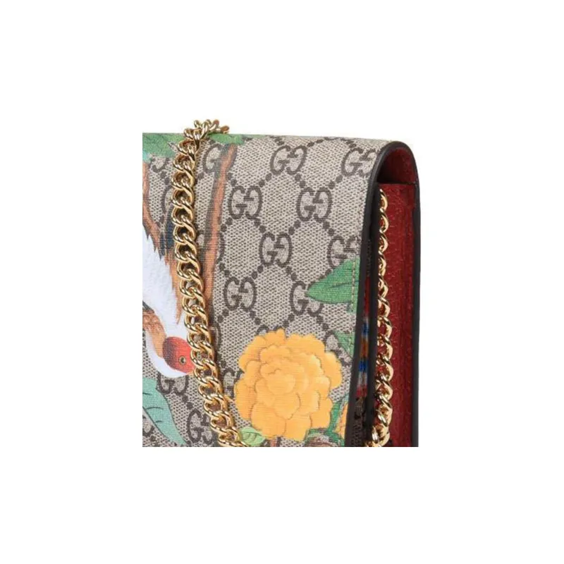GUCCI Canvas With Leather Chain Bag, Crossbody Bag, Shoulder Bag Women's Ebony-4