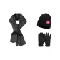 Dark Gray Scarf+Black Glove+Hats & Caps