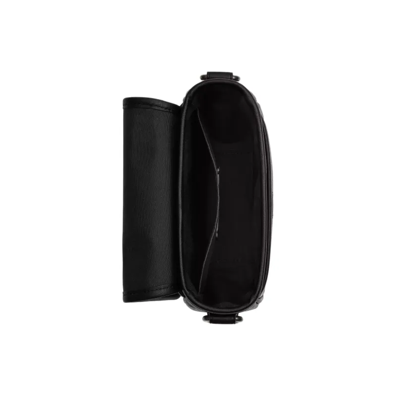 COACH Calfskin Messenger Bag, Shoulder Bag, Crossbody Bag Mini Unisex Black-2