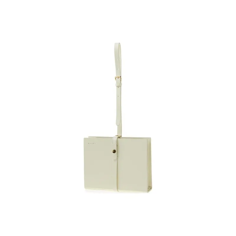MARNI Calfskin Clutch Women's White-1