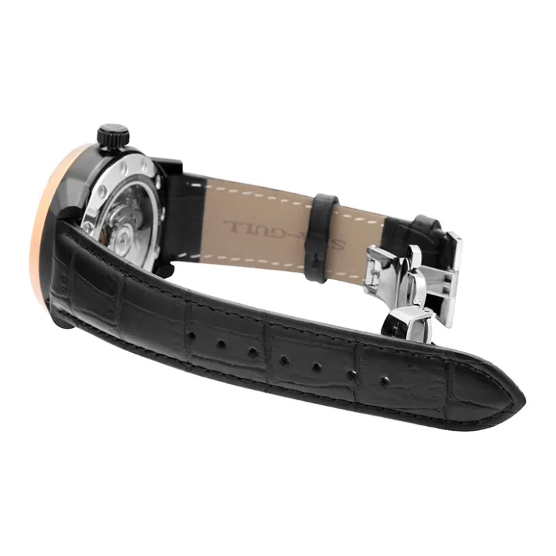 Sea Gull LE BRASSUS Automatic Mechanical Movement Watch Men's Watches Black Dial-4