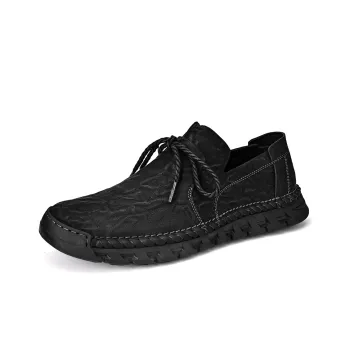 Laoks Men's Casual Shoes Men Low Top Black/Brown