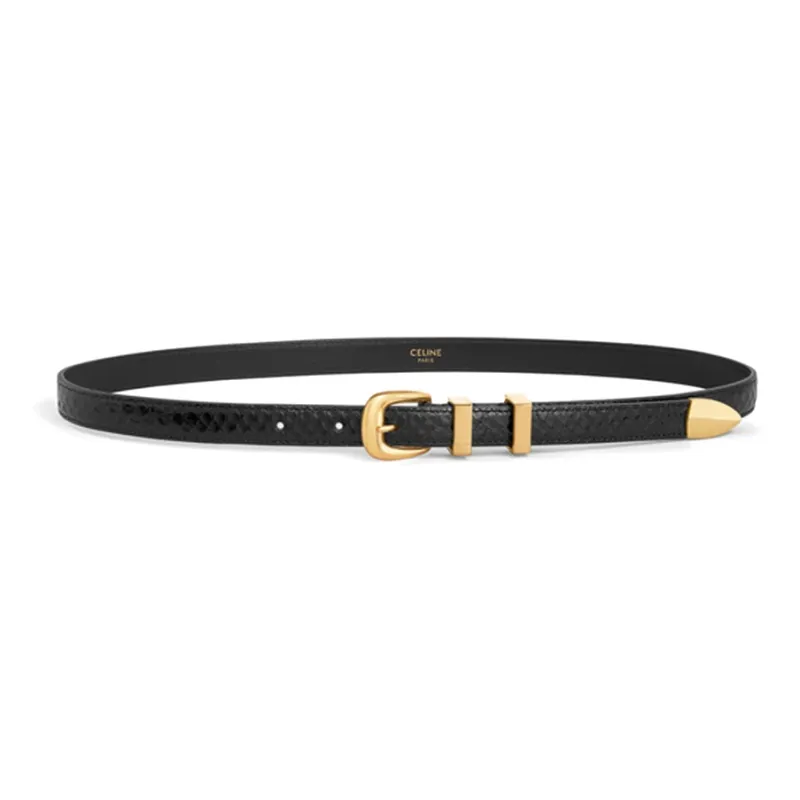 CELINE Small Western Belt In Python-1