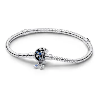 Pandora 925 Sterling Silver Glass Synthetic Cubic Zirconia Bracelets Unisex Silver