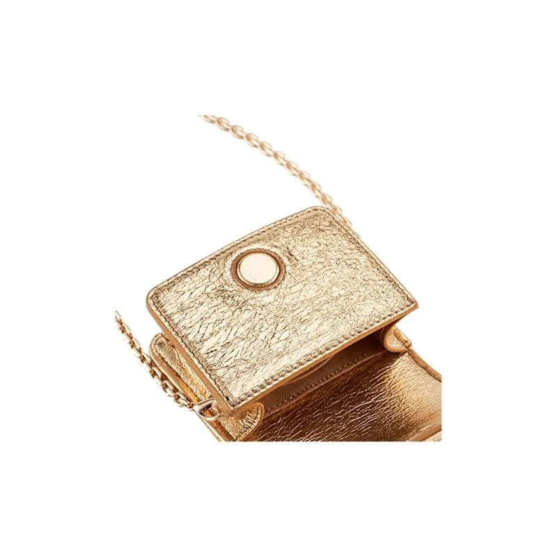 URANOLITH Top Grain Cow Leather Mini Rhinestone Crossbody Bag Small Size Women's Sunny Gold-3