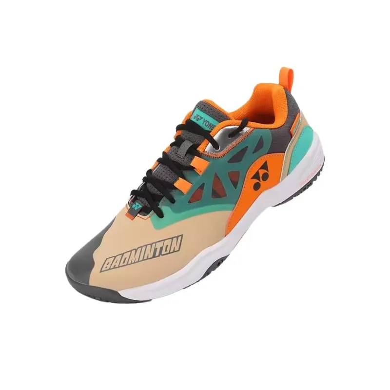YONEX Cushioning Wear Resistant Low Top Badminton Shoes Unisex Brown Beige Yellow-2