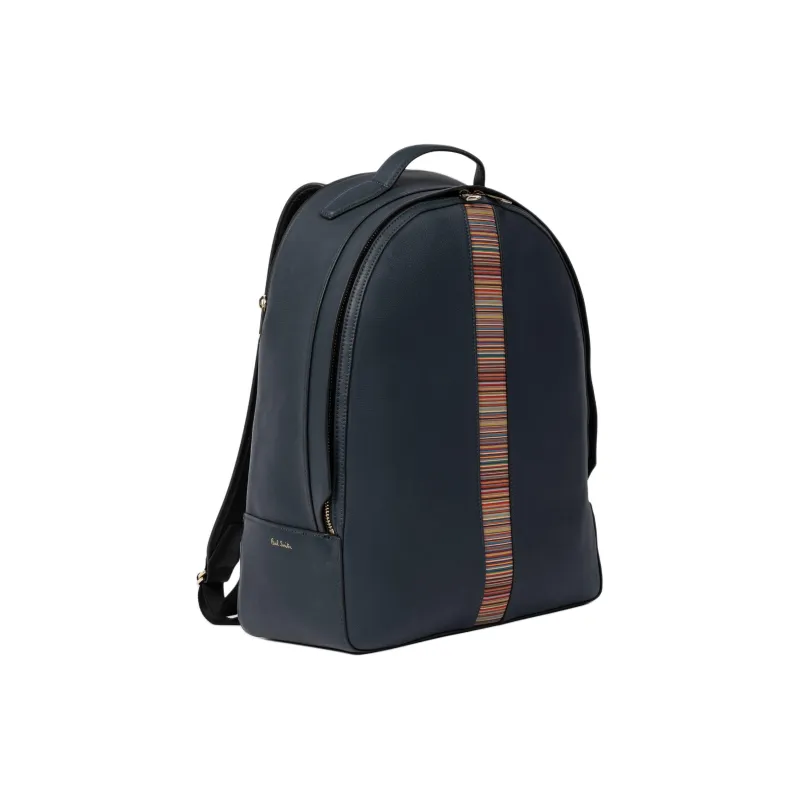 Paul Smith Leather Backpack Men's Dark Blue-1