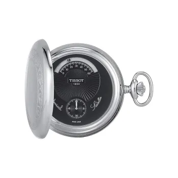 TISSOT Mechanical Movement-Manual Mechanical Movement Brass Pocket Watches 53mm Men's Watches Black Dial